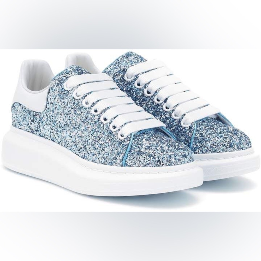 Alexander McQueen blue glitter sneakers size 36 new in box